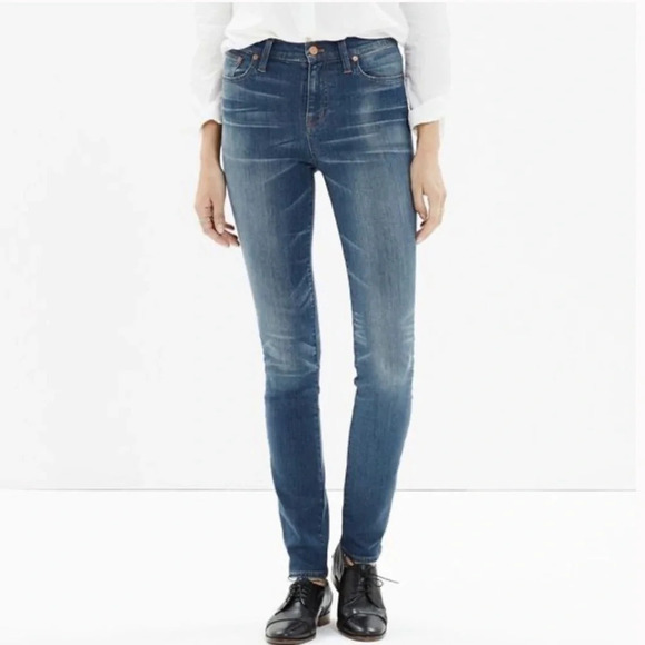 Madewell Denim - Madewell Jeans Womens 25 High Rise Alley Straight Skinny Slim Grunge Casual Blue